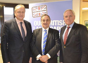 Politische Gesprche (v.l.): DBV-Prsident Joachim Rukwied, NFU-Prsident Meurig Raymond und DBV-Vizeprsident Werner Hilse.