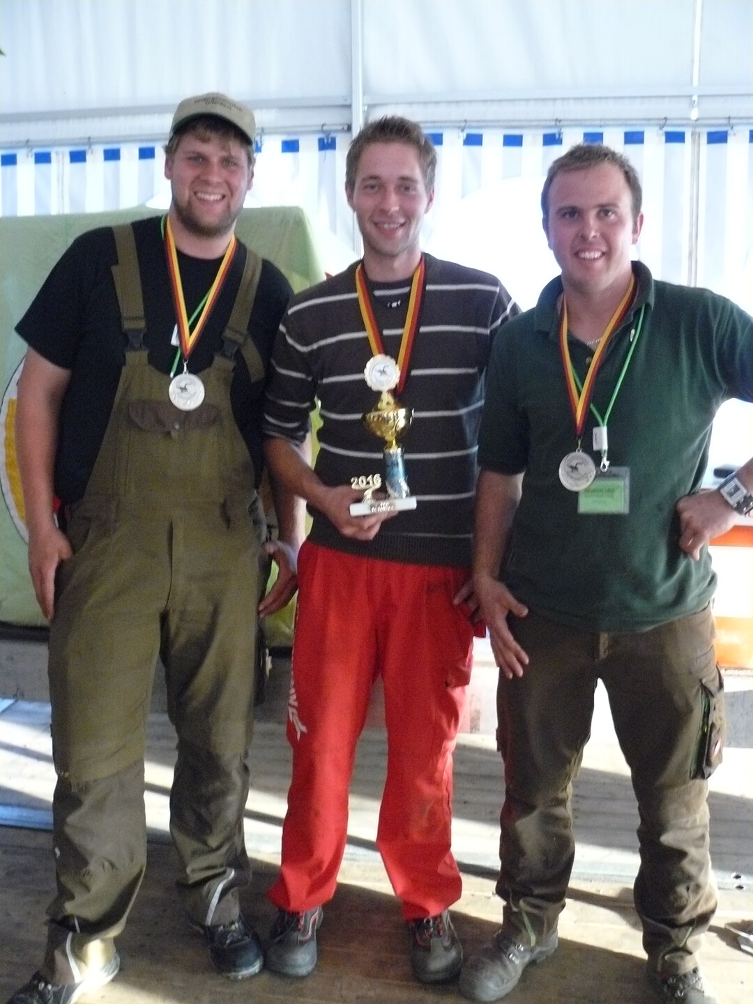 Die Baden-Wrttemberger Alexander Heitz (Platz 7), Matthias Stengelin (Platz 2) und Benjamin Lenz Platz 4 - alle Drehpflug