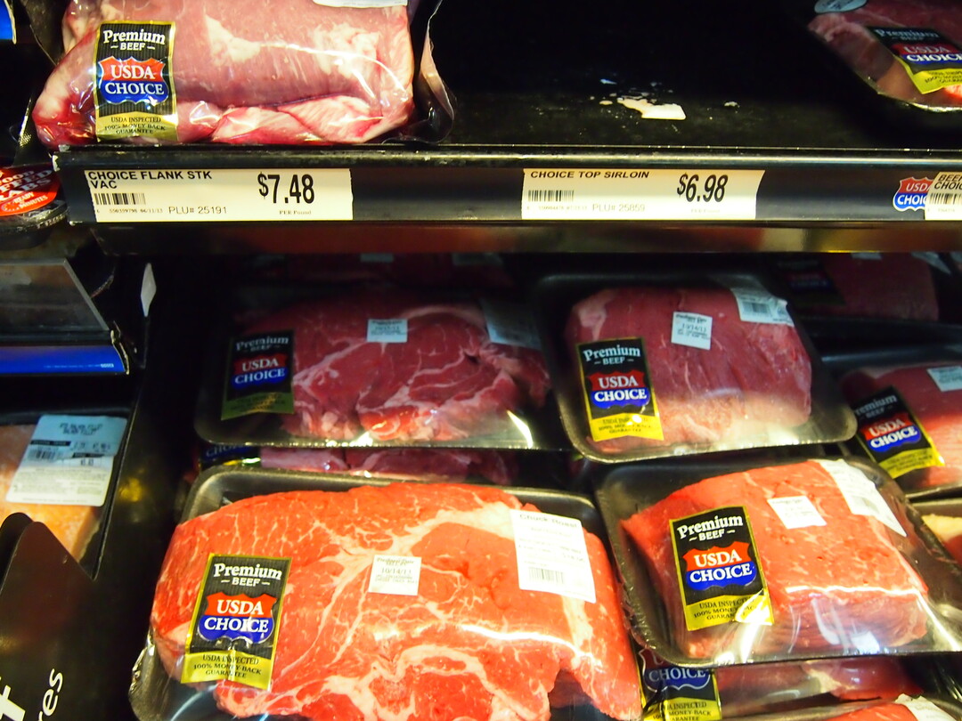 Rindfleisch in einem Supermarkt in den USA