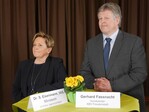Ministerin und Kreisvorsitzender bei der Podiumsdiskussion