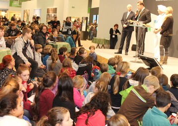 Schlerpressekonferenz auf der Internationalen Grnen Woche in Berlin.