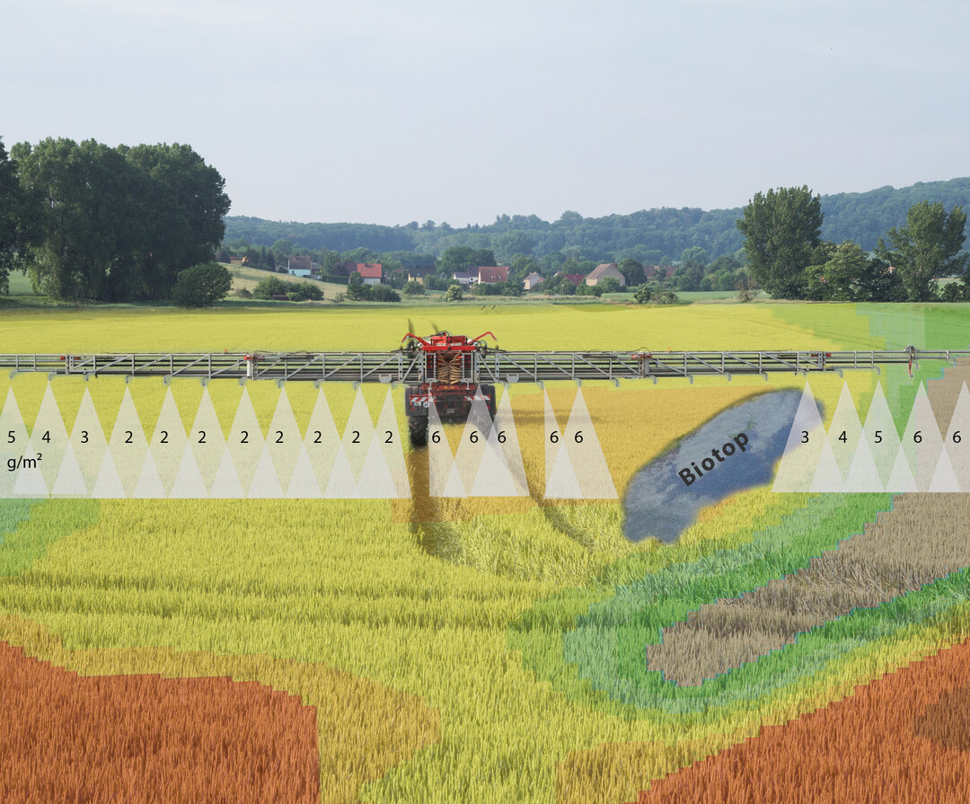 Beim MultiRate-Dosiersystem fr Pneumatikstreuer der Firma Rauch werden die Dosierorgane jeder einzelnen Dngerauslassffnung unabhngig voneinander, stufenlos regelbar, elektrisch angetrieben. Der elektrische Antrieb mit einer Spannung von 48 V ermglicht sehr kurze Verstellzeiten und somit eine schnelle Variation der Dngermenge auch in Fahrtrichtung. Quer zur Fahrtrichtung kann die Dngergabe in 1,2 m breiten Streifen variiert werden, was zu einer erheblich hheren rumlichen Auflsung im Vergleich zu bisherigen Mglichkeiten fhrt. 