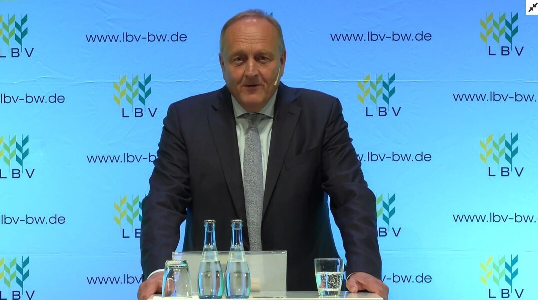  Digitale Mitgliederversammlung des Landesbauernverband in Baden-Wrttemberg 2021: Prsident Joachim Rukwied 
