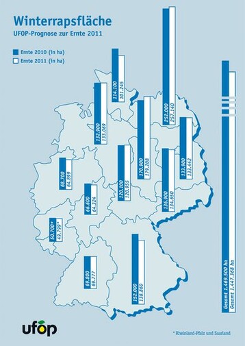 Winterrapsflächen im Vergleich 2010-2011.