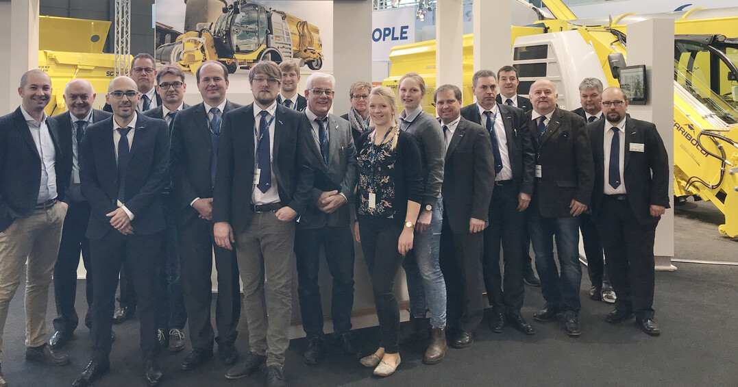 Geschftsfhrung, Importeure und Verantwortliche von Sgariboldi auf dem Messestand der EuroTier 2018.. 