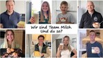 Collage aus Fotos der acht Bundesorganisationen- Ich bin Team Milch. Und du so?
