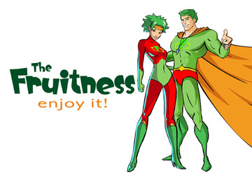 Haben über viele Jahre das Projekt "Fruitness, enjoy it" begleitet: Superheld Mr. Fruitness und seine Gefährtin.