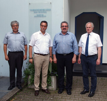 Bruno Krner Verwaltungsleiter, Minister Peter Hauk MdL, Verwaltungsratsvorsitzender Karl Rombach, Geschftsfhrer Dr. Gerhard Kuhn. 