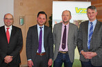 VZ/VG-Geschäftsführer Dr. Rainer Pflugfelder, McDonald"s-Manager Jaroslaw Benkowski, Peter Spandau von der Landwirtschaftskammer NRW, VG/VZ-Vorstandsvorsitzender Dr. Reinhard Funk (v.l.).