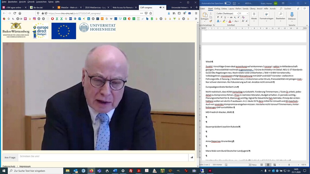   Ministerialdirigent Friedrich Wacker vom Bundesministerium fr Ernhrung und Landwirtschaft ( BMEL)