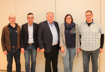  Johannes Wegst (2. Vorsitzender), Thomas Knig (1. Vorsitzender), Joachim Hauck (MLR), Ariane Amstutz (Schriftfhrerin) und Markus Auer (Kassierer)